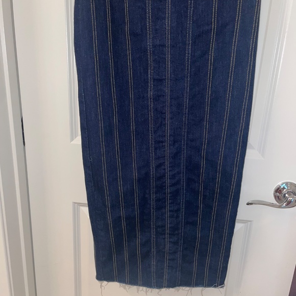 ZARA Denim Bustier Strapless Midi Dress Size M - Picture 5 of 11